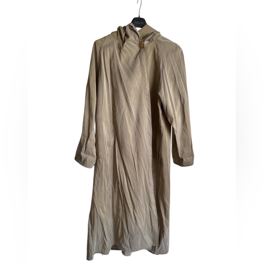 Mooi Tan Hooded Women's Trench Coat